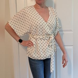 NWT | Collective Concepts | Naida Wrap Front Top | Black & White | S